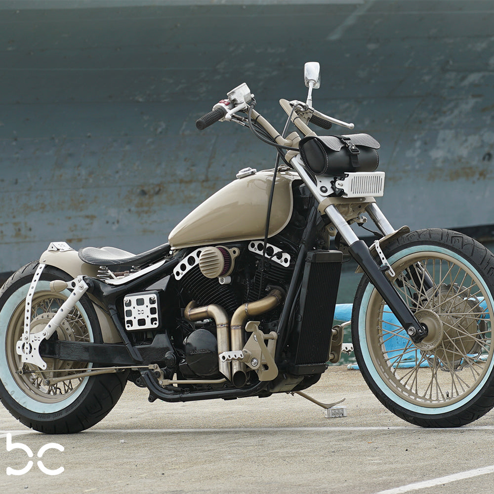 Honda Shadow Spirit VT750DC (Chain)  Rear (STEEL) Fender Combo Kit (Rear Fender + Fender Bracket + Fender Strut Bracket +Struts)
