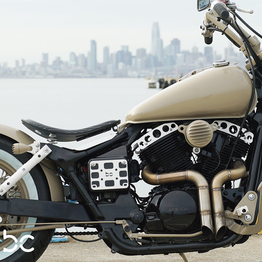 Honda Shadow Spirit VT750DC (Chain)  Rear (STEEL) Fender Combo Kit (Rear Fender + Fender Bracket + Fender Strut Bracket +Struts)