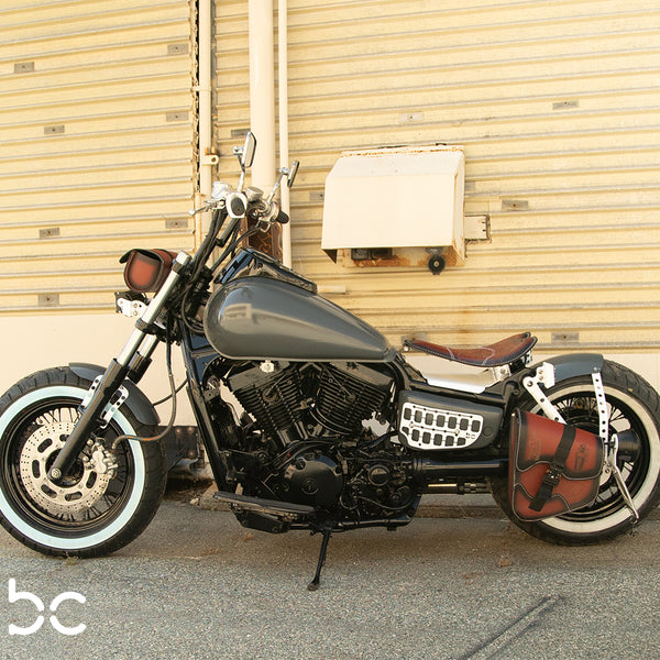 Kawasaki Vulcan VN1500 Leather Bobber SOLO Seat Conversion Kit + 13” HOLES Seat