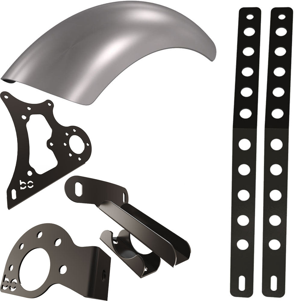 Harley Softail / Fatboy 2000-2017  Rear (ALUMINUM) Fender Combo Kit (Rear Fender + Fender Bracket + Fender Strut Bracket +Struts)