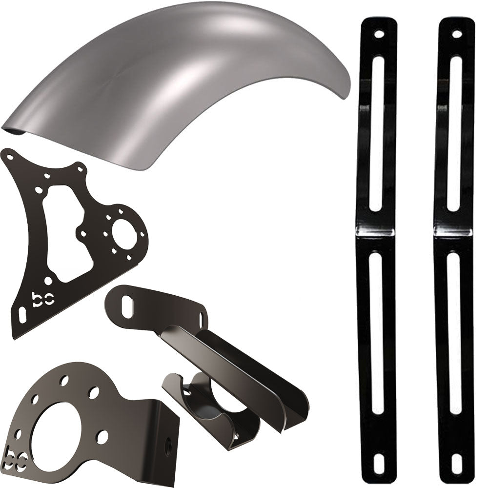 Harley Softail / Fatboy 2000-2017  Rear (ALUMINUM) Fender Combo Kit (Rear Fender + Fender Bracket + Fender Strut Bracket +Struts)