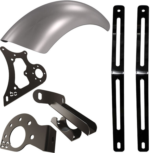 Harley Softail / Fatboy 2000-2017  Rear (ALUMINUM) Fender Combo Kit (Rear Fender + Fender Bracket + Fender Strut Bracket +Struts)