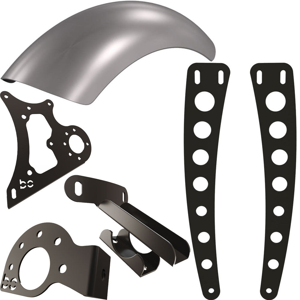Harley Softail / Fatboy 2000-2017  Rear (ALUMINUM) Fender Combo Kit (Rear Fender + Fender Bracket + Fender Strut Bracket +Struts)