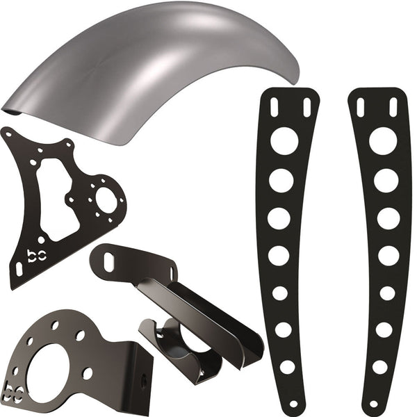 Harley Softail / Fatboy 2000-2017  Rear (ALUMINUM) Fender Combo Kit (Rear Fender + Fender Bracket + Fender Strut Bracket +Struts)