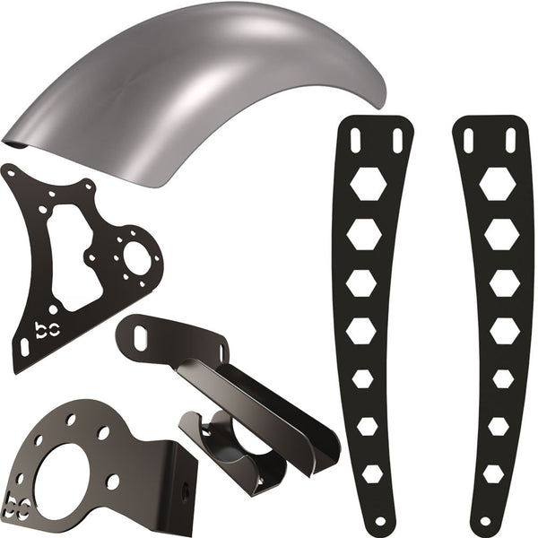 Harley Softail / Fatboy 2000-2017  Rear (STEEL) Fender Combo Kit (Rear Fender + Fender Bracket + Fender Strut Bracket +Struts)
