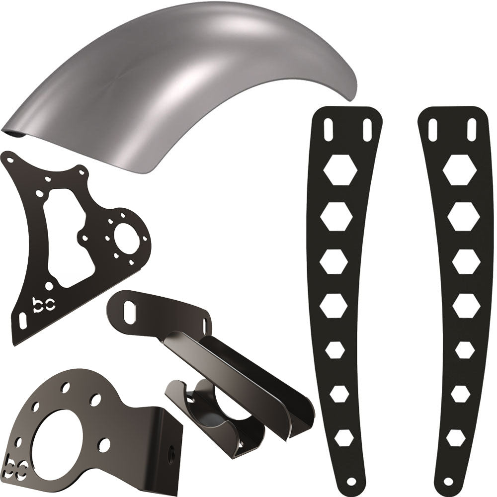 Harley Softail / Fatboy 2000-2017  Rear (ALUMINUM) Fender Combo Kit (Rear Fender + Fender Bracket + Fender Strut Bracket +Struts)