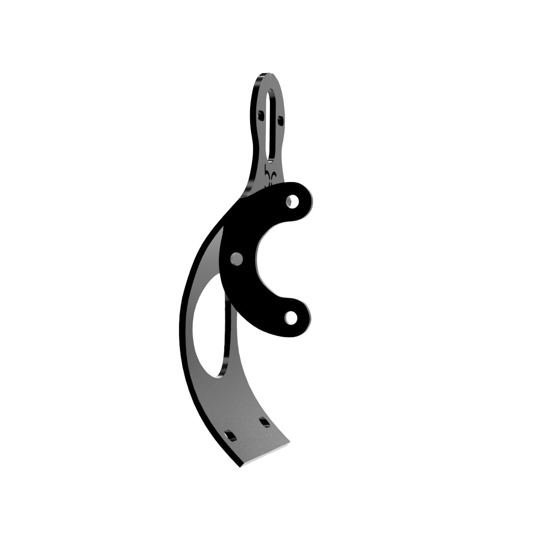Multi-FIT Vertical Curved License plate bracket with Brake light