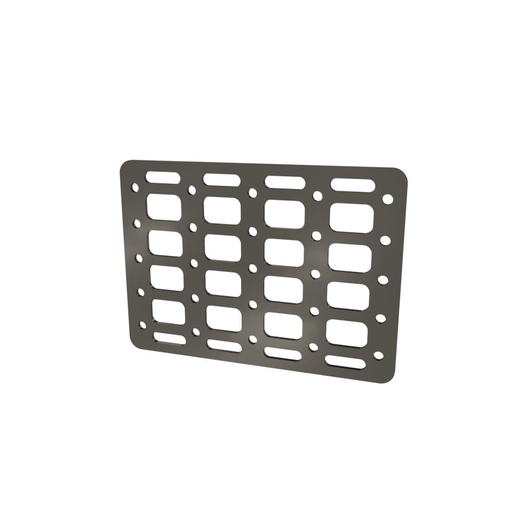 Multi-FIT Tactical Rigid MOLLE Panel (#6) 269mm x 194mm (RAW STEEL)
