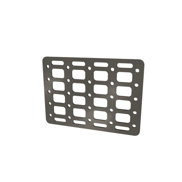 Multi-FIT Tactical Rigid MOLLE Panel (#6) 269mm x 194mm (RAW STEEL)