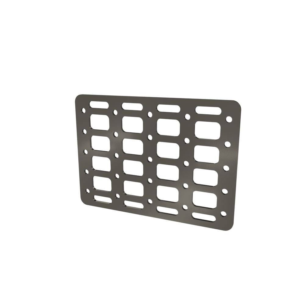 Multi-FIT Tactical Rigid MOLLE Panel (#6) 269mm x 194mm (RAW STEEL)
