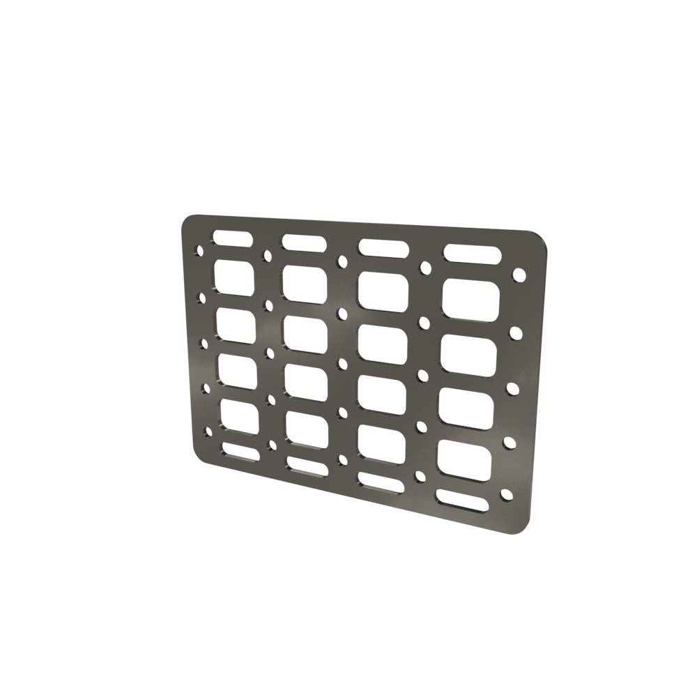 Multi-FIT Tactical Rigid MOLLE Panel (#6) 269mm x 194mm (RAW STEEL)