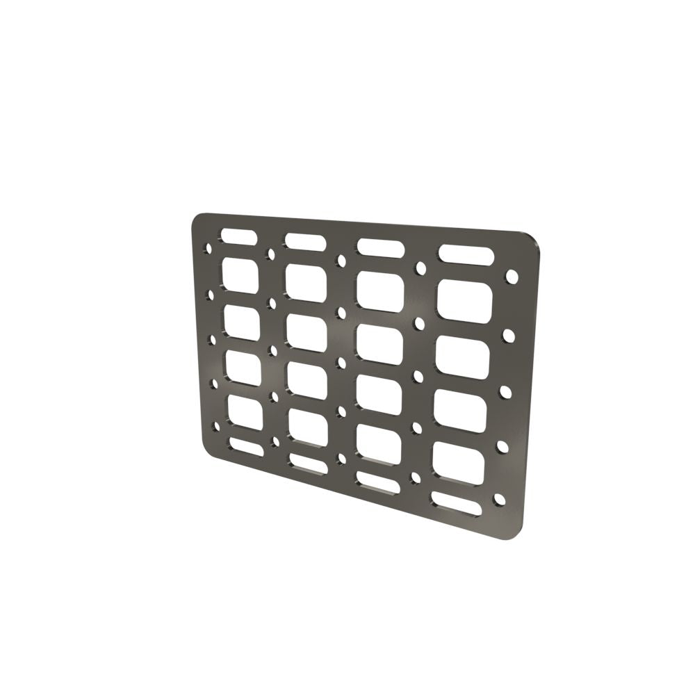 Multi-FIT Tactical Rigid MOLLE Panel (#6) 269mm x 194mm (RAW STEEL)