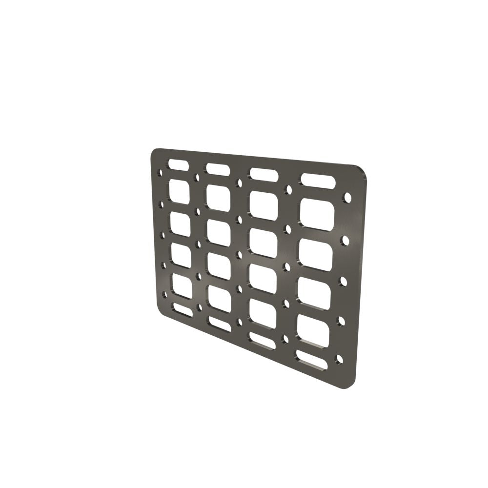 Multi-FIT Tactical Rigid MOLLE Panel (#6) 269mm x 194mm (RAW STEEL)