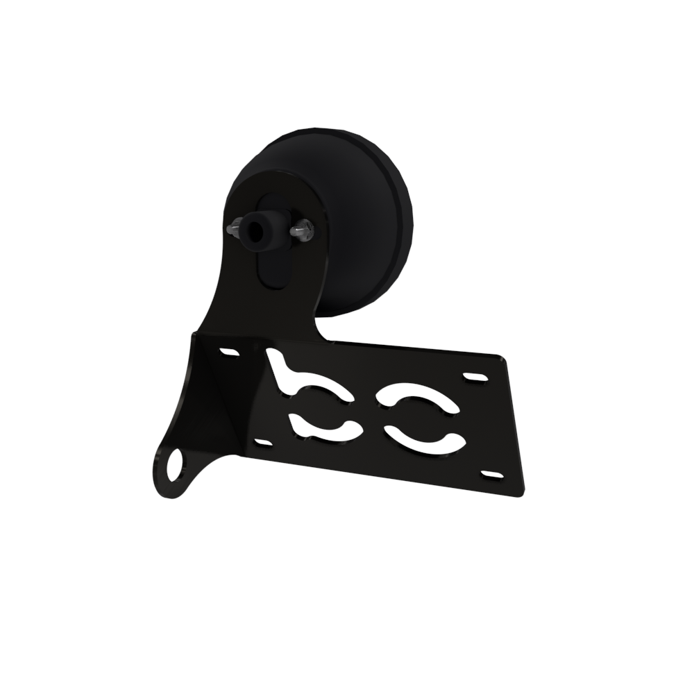 UNIVERSAL Horizontal License plate bracket with Brake light (Powder Coated)
