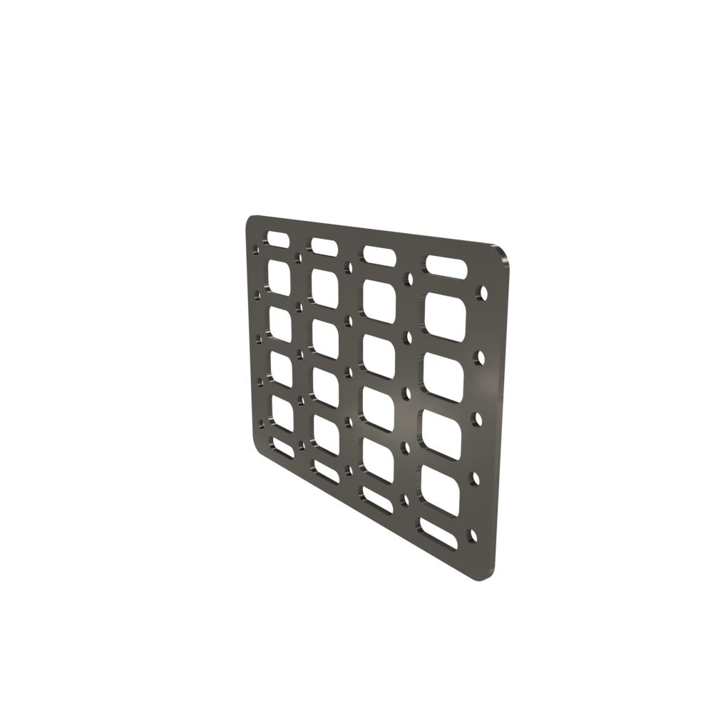Multi-FIT Tactical Rigid MOLLE Panel (#6) 269mm x 194mm (RAW STEEL)