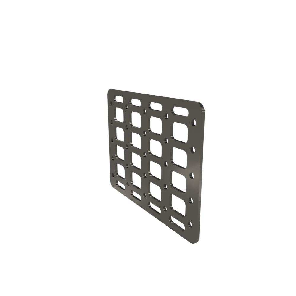 Multi-FIT Tactical Rigid MOLLE Panel (#6) 269mm x 194mm (RAW STEEL)
