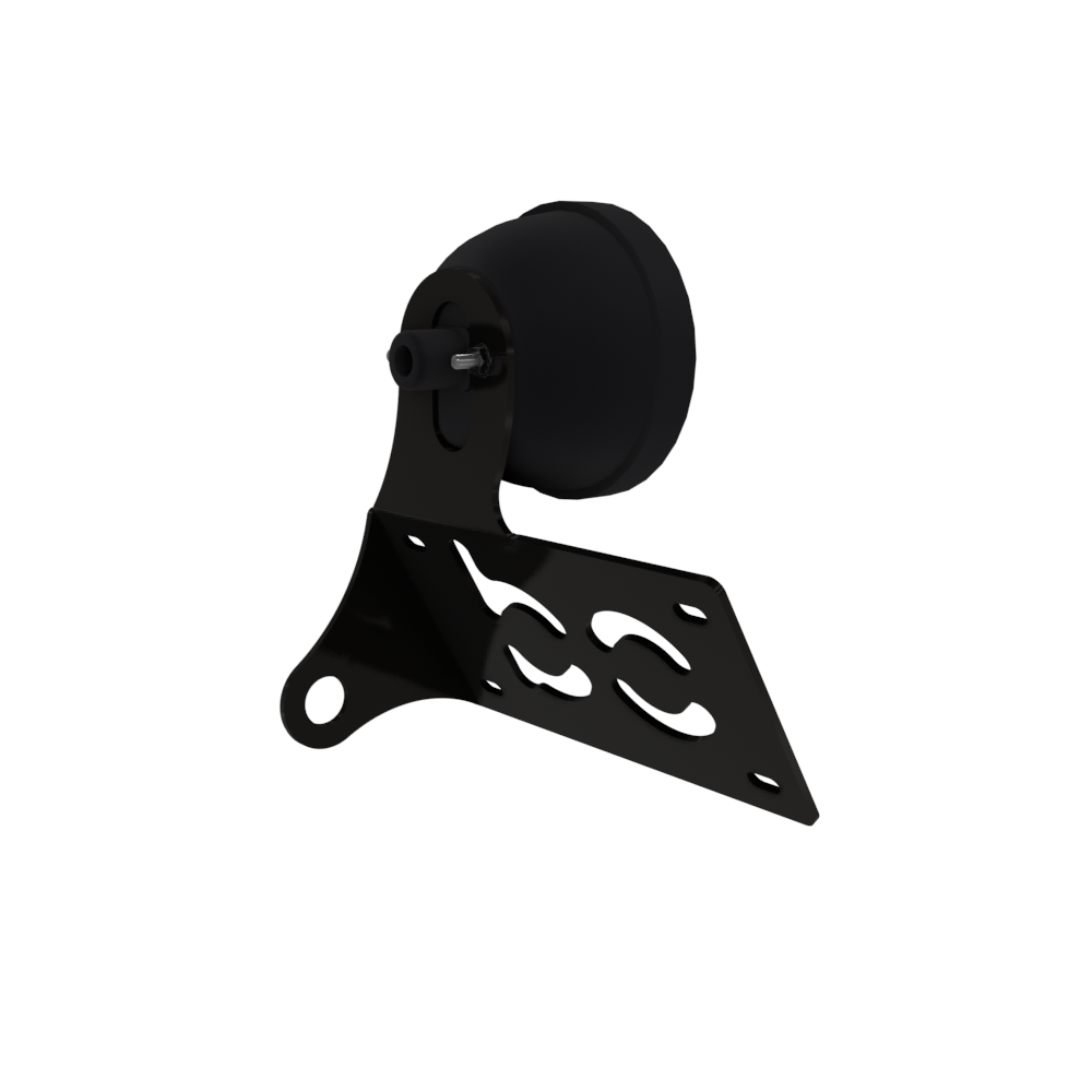 UNIVERSAL Horizontal License plate bracket with Brake light (Powder Coated)