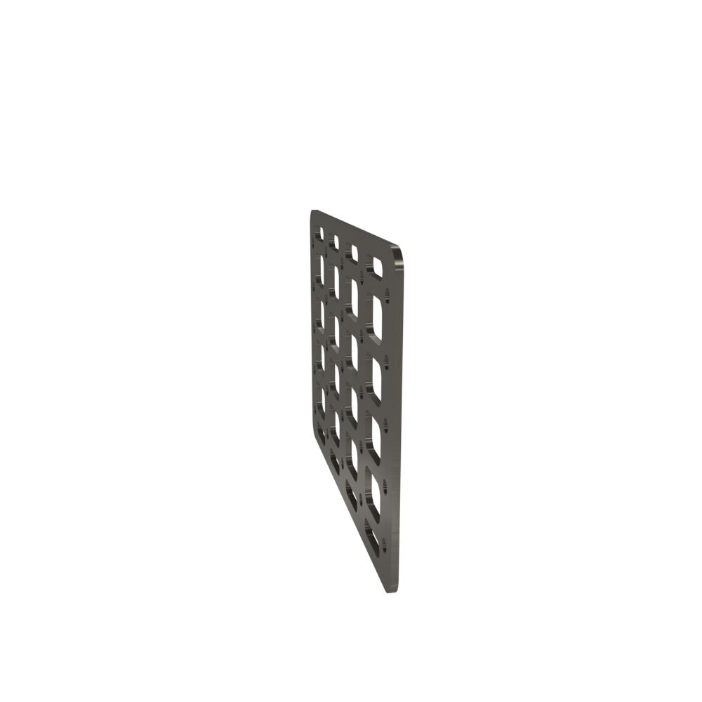 Multi-FIT Tactical Rigid MOLLE Panel (#6) 269mm x 194mm (RAW STEEL)