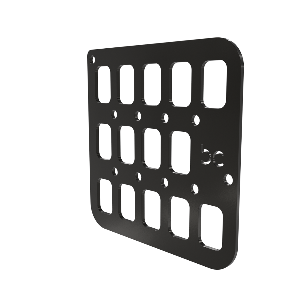 Multi-FIT Tactical Rigid MOLLE Panel Saddle Bag Mount (Powder Coated)