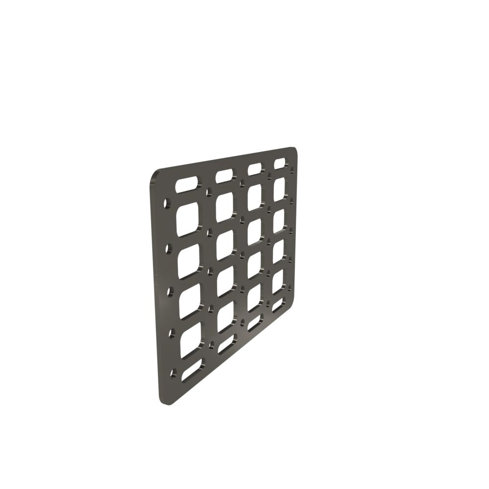 Multi-FIT Tactical Rigid MOLLE Panel (#6) 269mm x 194mm (RAW STEEL)