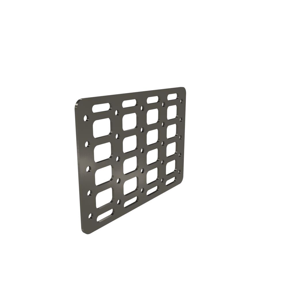 Multi-FIT Tactical Rigid MOLLE Panel (#6) 269mm x 194mm (RAW STEEL)