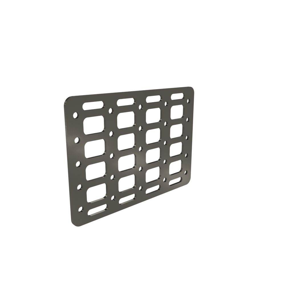 Multi-FIT Tactical Rigid MOLLE Panel (#6) 269mm x 194mm (RAW STEEL)