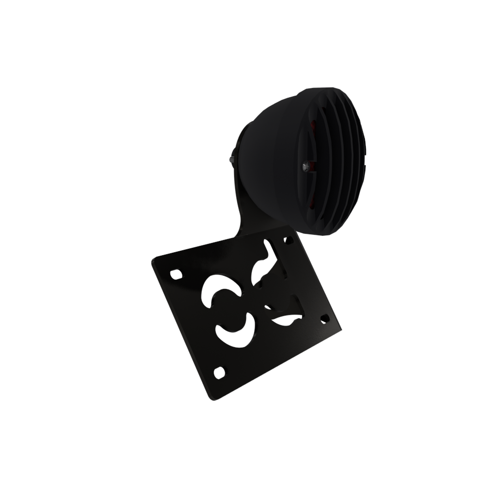 UNIVERSAL Horizontal License plate bracket with Brake light (Powder Coated)