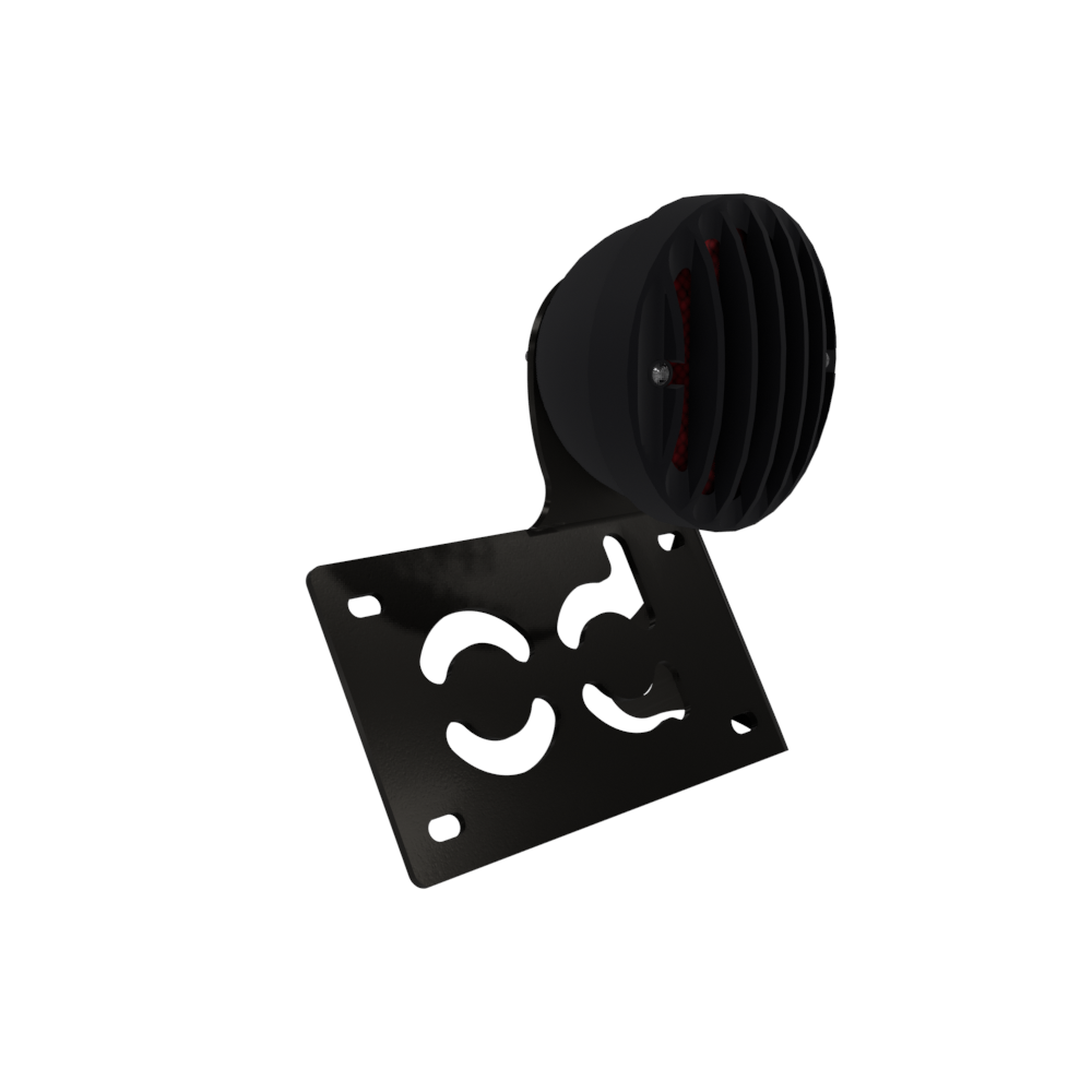 UNIVERSAL Horizontal License plate bracket with Brake light (Powder Coated)