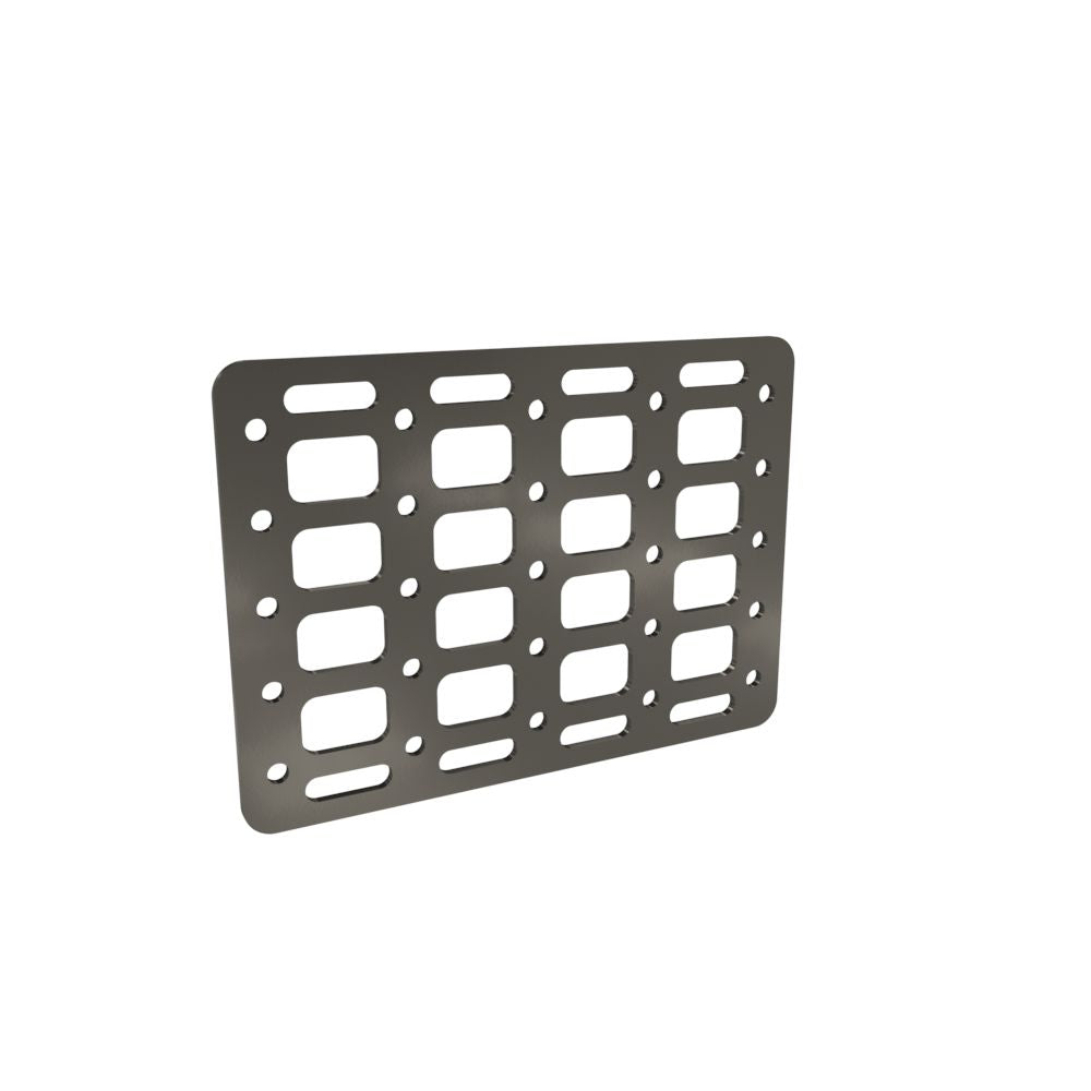 Multi-FIT Tactical Rigid MOLLE Panel (#6) 269mm x 194mm (RAW STEEL)