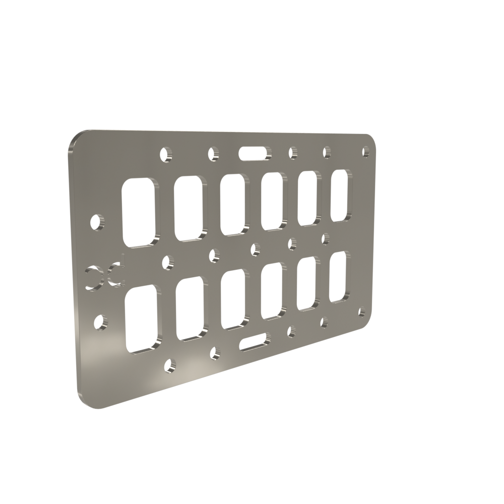Multi-FIT Tactical Rigid MOLLE Panel Ammo Can Mount (Raw Steel)