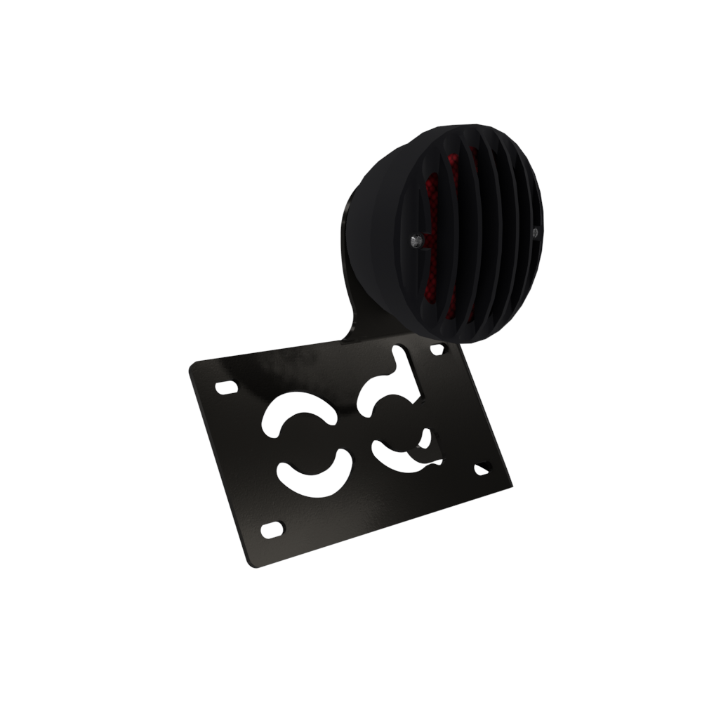 UNIVERSAL Horizontal License plate bracket with Brake light (Powder Coated)