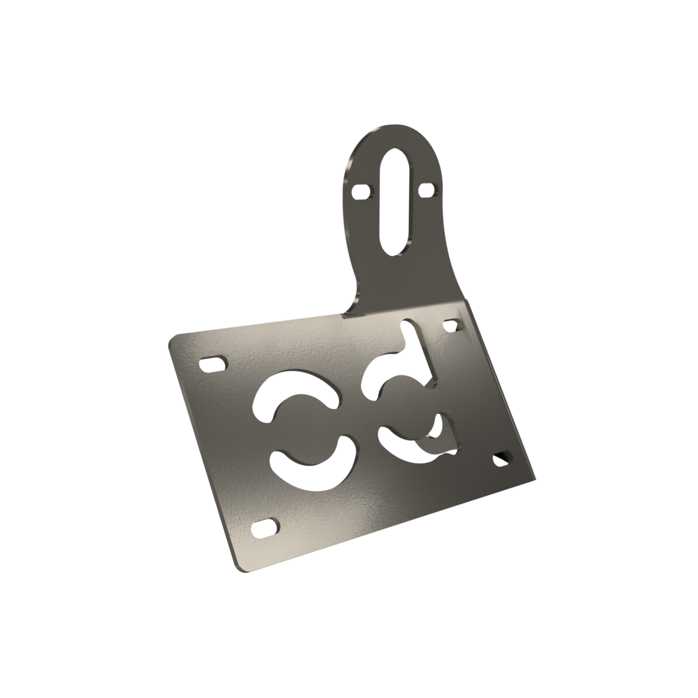 UNIVERSAL Horizontal License plate bracket (Raw Steel)