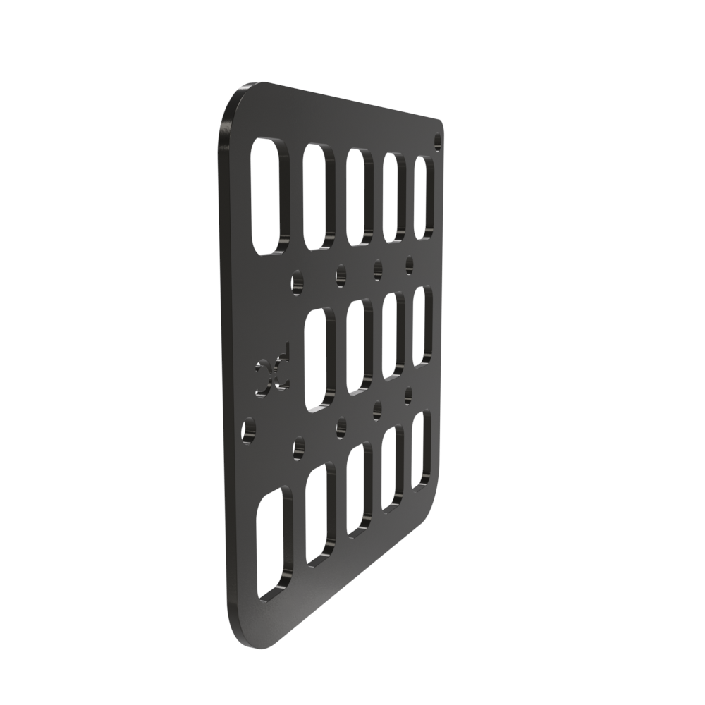 Multi-FIT Tactical Rigid MOLLE Panel Saddle Bag Mount (Powder Coated)