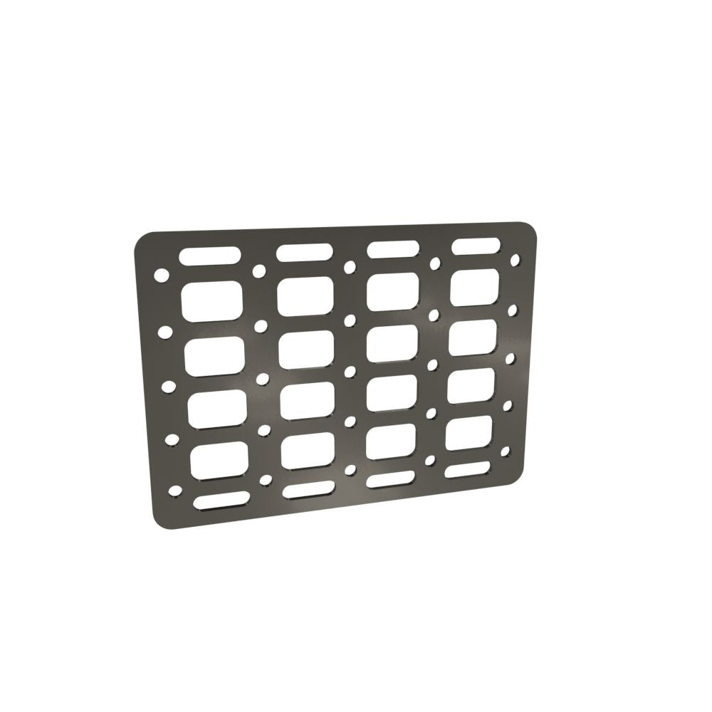Multi-FIT Tactical Rigid MOLLE Panel (#6) 269mm x 194mm (RAW STEEL)