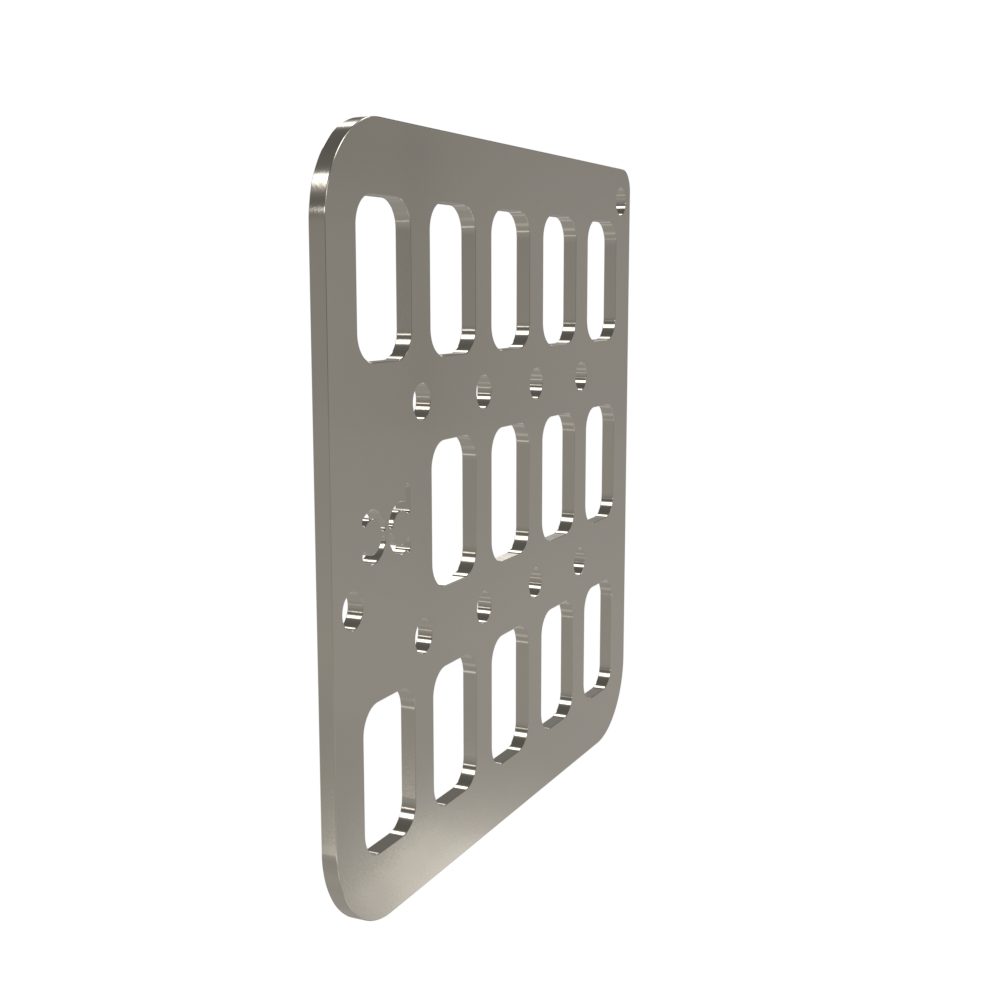 Multi-FIT Tactical Rigid MOLLE Panel Saddle Bag Mount (Raw Steel)