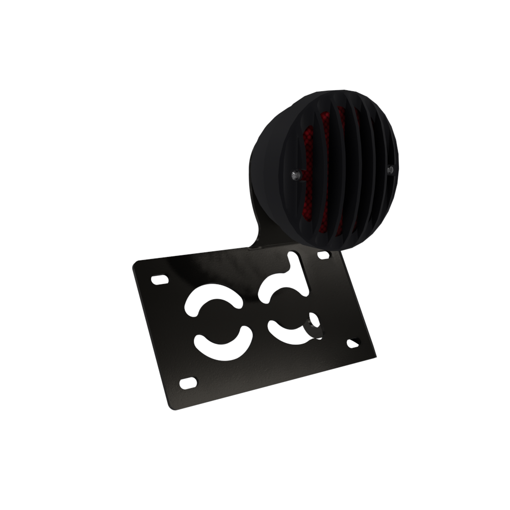 UNIVERSAL Horizontal License plate bracket with Brake light (Powder Coated)