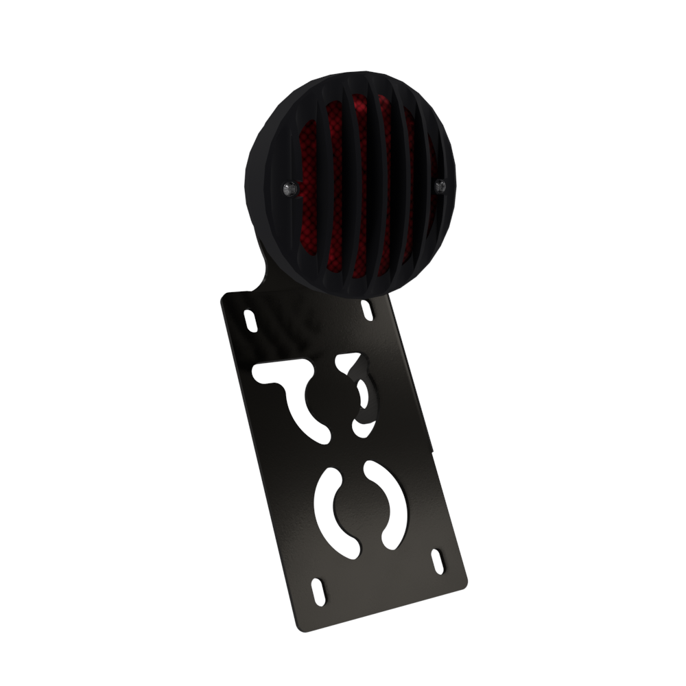 UNIVERSAL Vertical License plate bracket With Brake Light (Powder Coated)