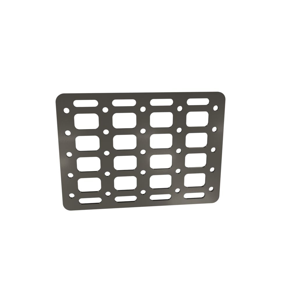 Multi-FIT Tactical Rigid MOLLE Panel (#6) 269mm x 194mm (RAW STEEL)