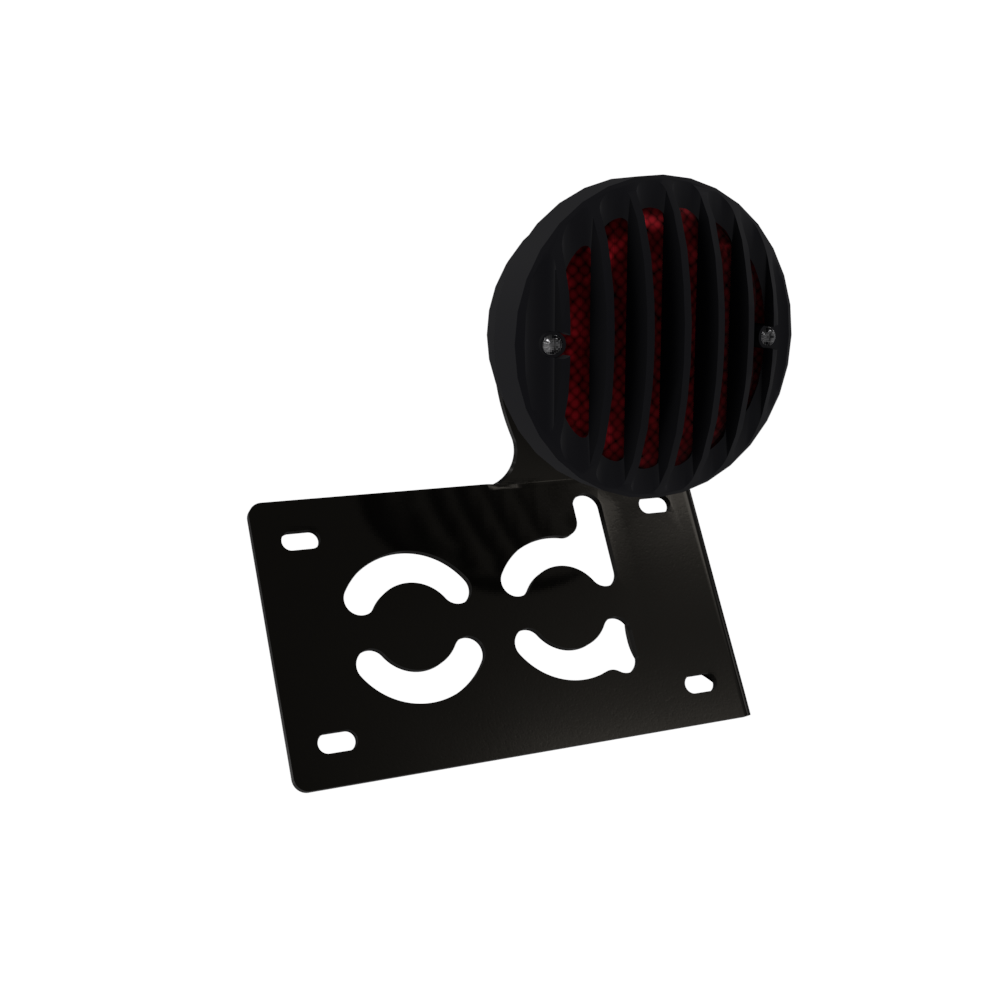 UNIVERSAL Horizontal License plate bracket with Brake light (Powder Coated)