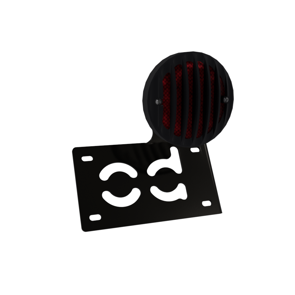 UNIVERSAL Horizontal License plate bracket with Brake light (Powder Coated)
