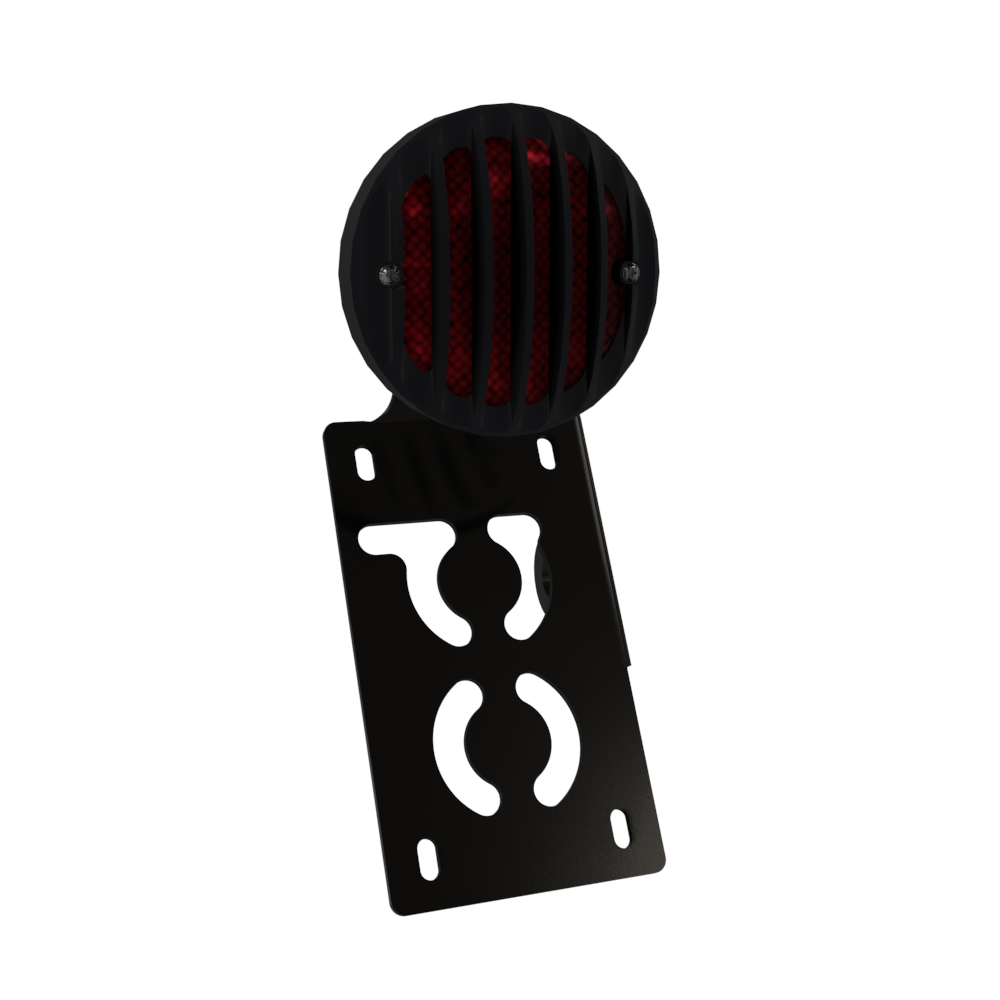 UNIVERSAL Vertical License plate bracket With Brake Light (Powder Coated)