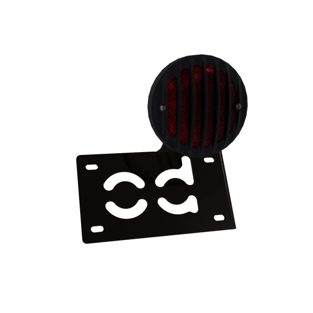 UNIVERSAL Horizontal License plate bracket with Brake light (Powder Coated)