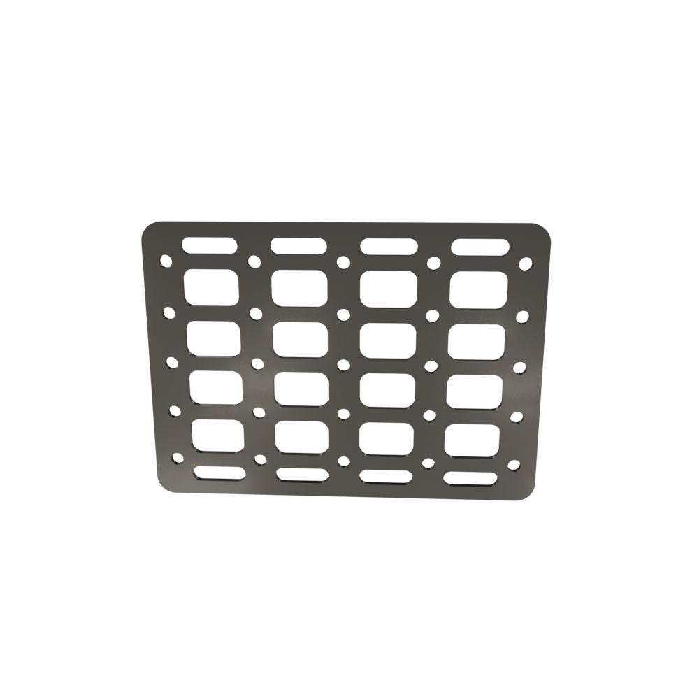Multi-FIT Tactical Rigid MOLLE Panel (#6) 269mm x 194mm (RAW STEEL)