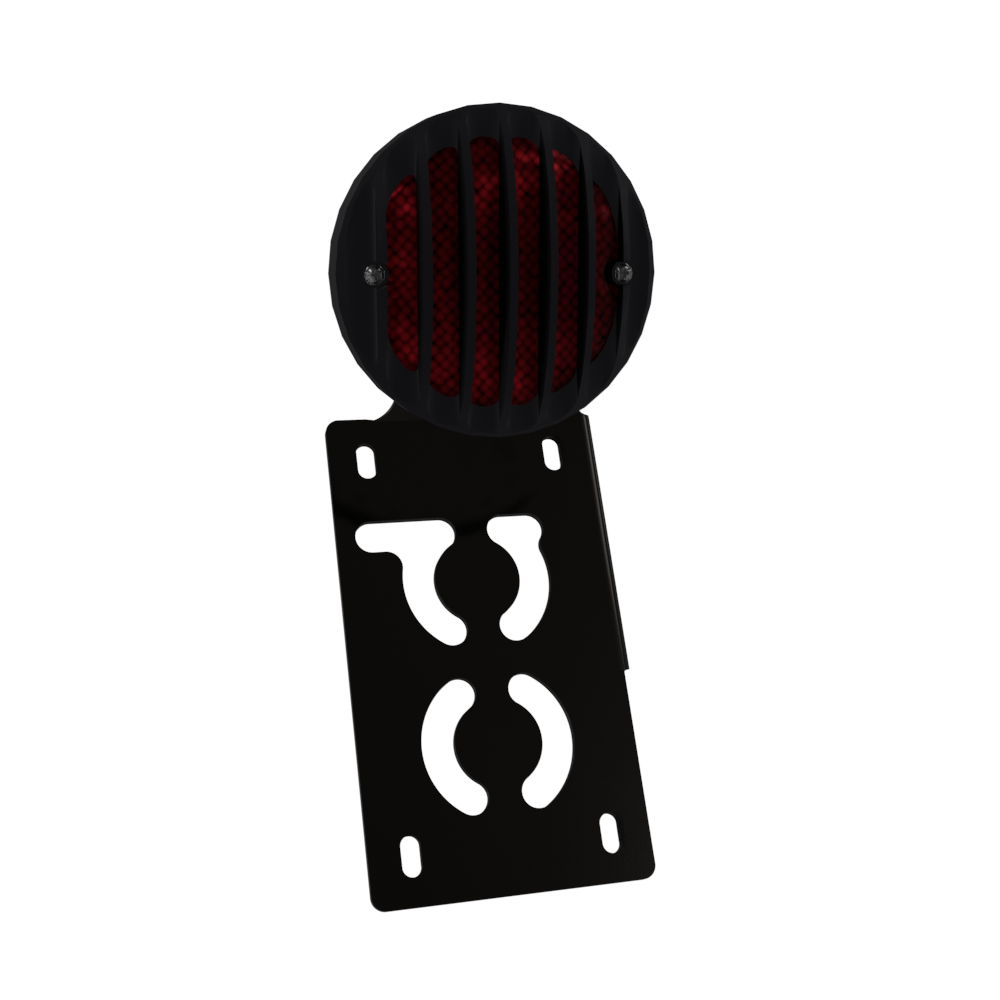 UNIVERSAL Vertical License plate bracket With Brake Light (Powder Coated)