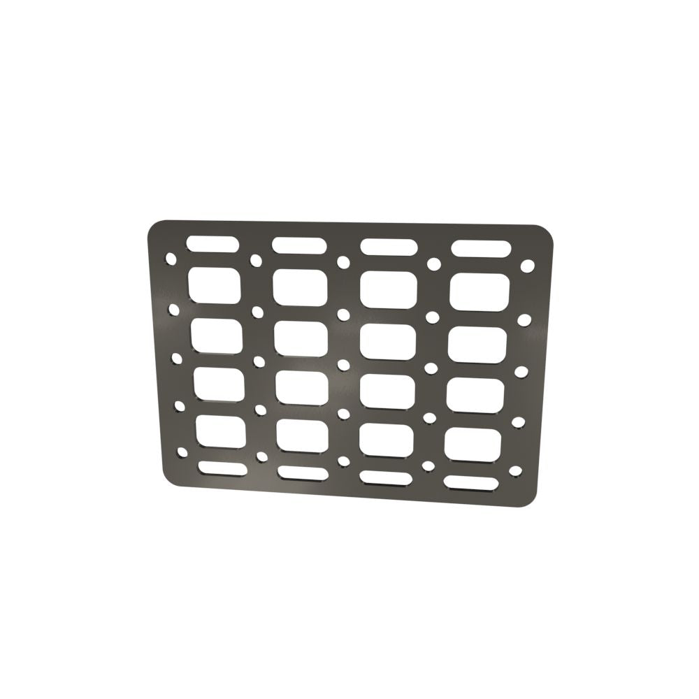 Multi-FIT Tactical Rigid MOLLE Panel (#6) 269mm x 194mm (RAW STEEL)