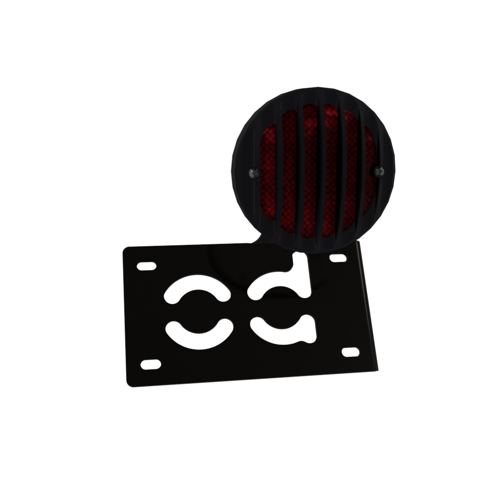 UNIVERSAL Horizontal License plate bracket with Brake light (Powder Coated)