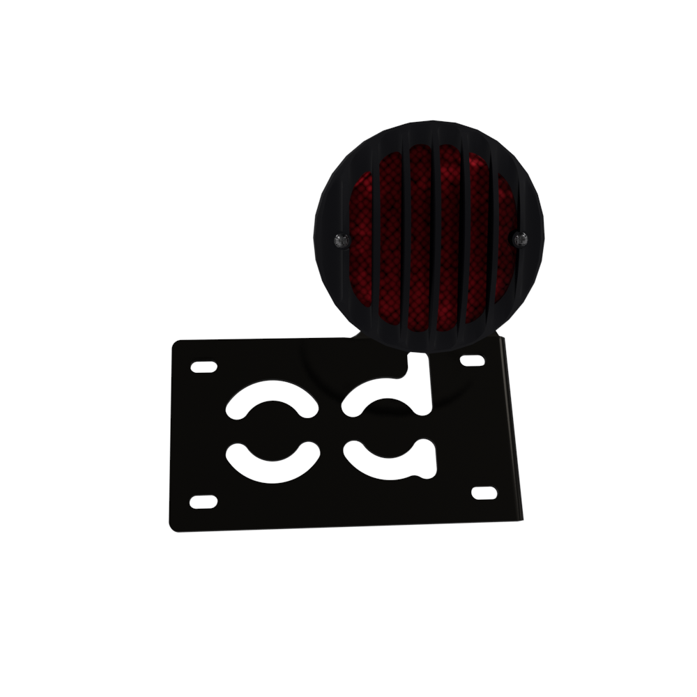 UNIVERSAL Horizontal License plate bracket with Brake light (Powder Coated)
