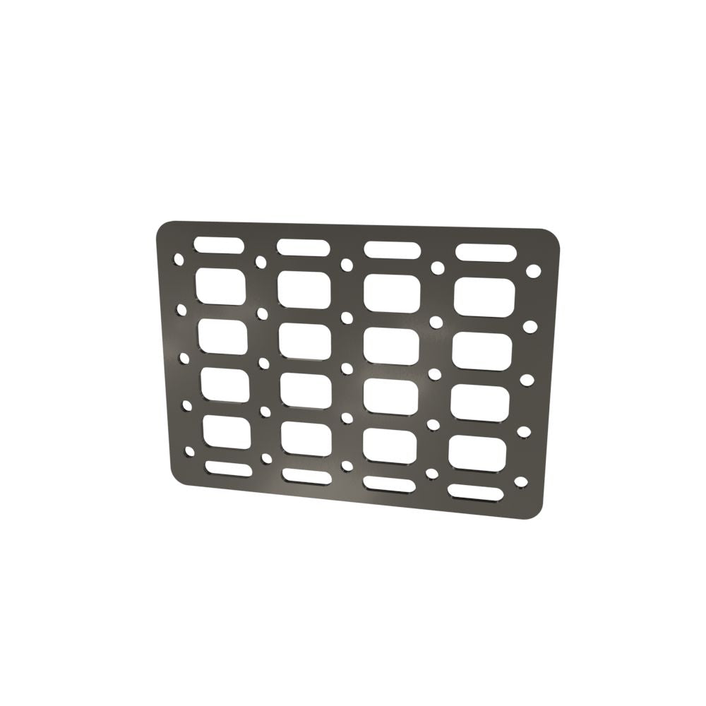 Multi-FIT Tactical Rigid MOLLE Panel (#6) 269mm x 194mm (RAW STEEL)
