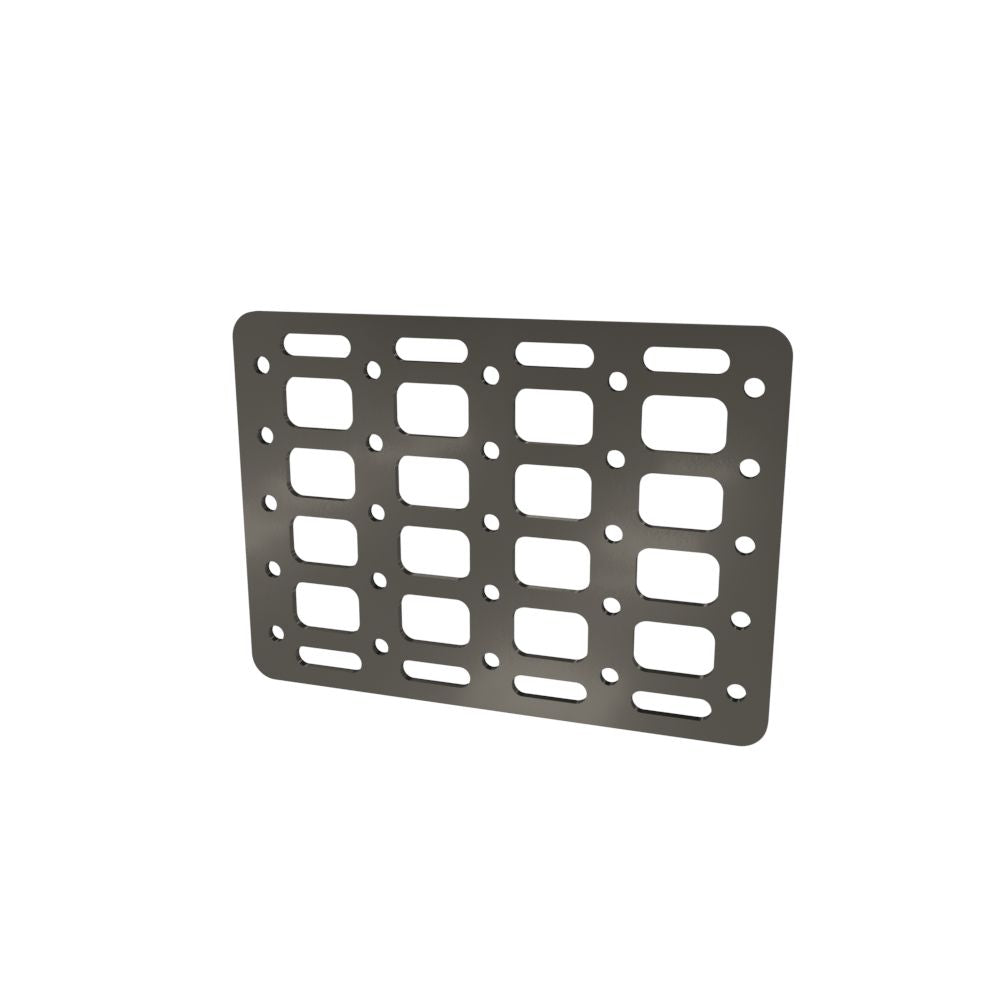Multi-FIT Tactical Rigid MOLLE Panel (#6) 269mm x 194mm (RAW STEEL)
