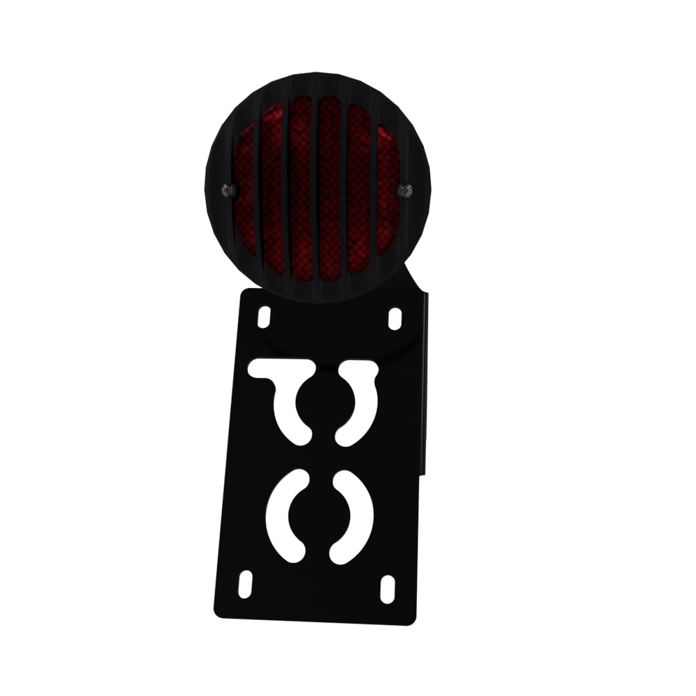 UNIVERSAL Vertical License plate bracket With Brake Light (Powder Coated)